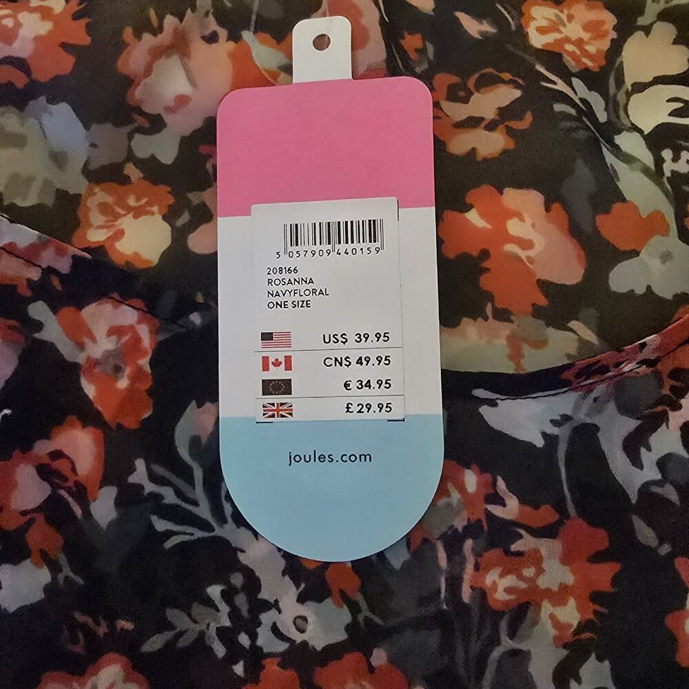 NWT Joules Rosanna Navy Floral Cover-Up O/S - Picture 4 of 7
